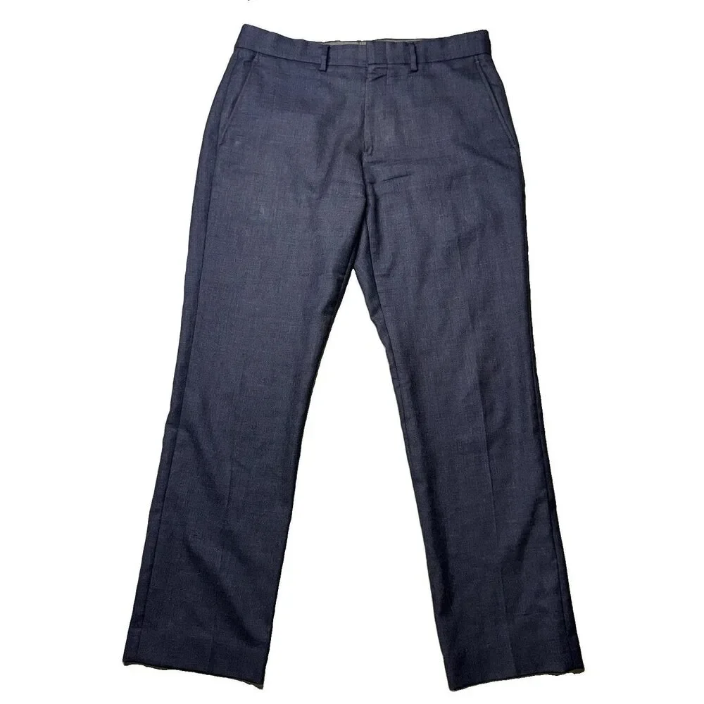 Jcrew Pants Mens 33x32 Gray Wool Bowery Slim Dress Flat Front Tailored Work